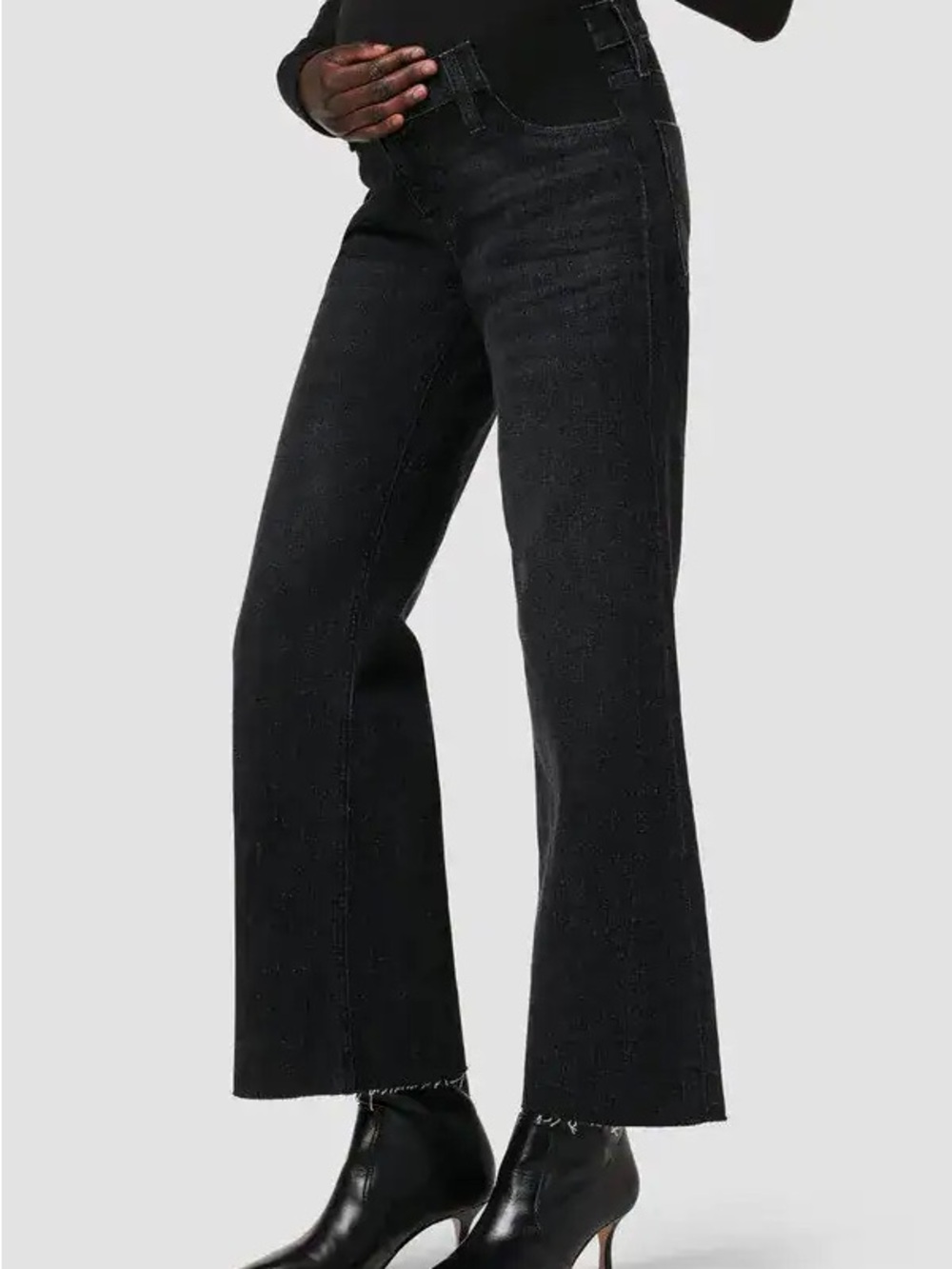 Hudson Jeans Black Wide-Leg Crop Flare